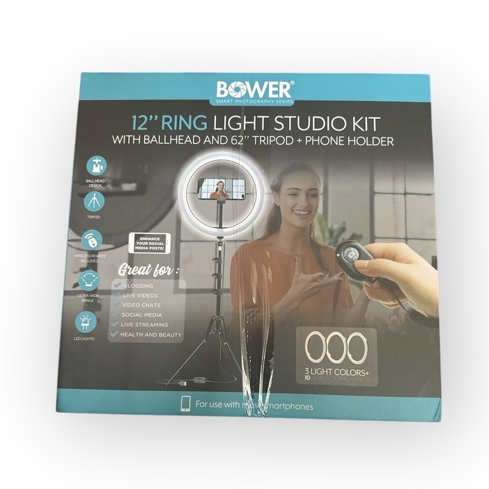 Bower 12'' Ring Light Studio Kit